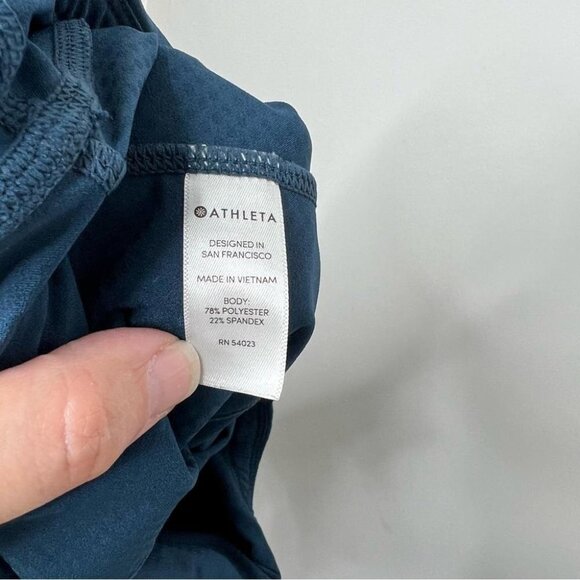 Athleta Womens Size XS Donny Be Free Capri Pant Teal Blue Legging Reflective - Picture 8 of 10